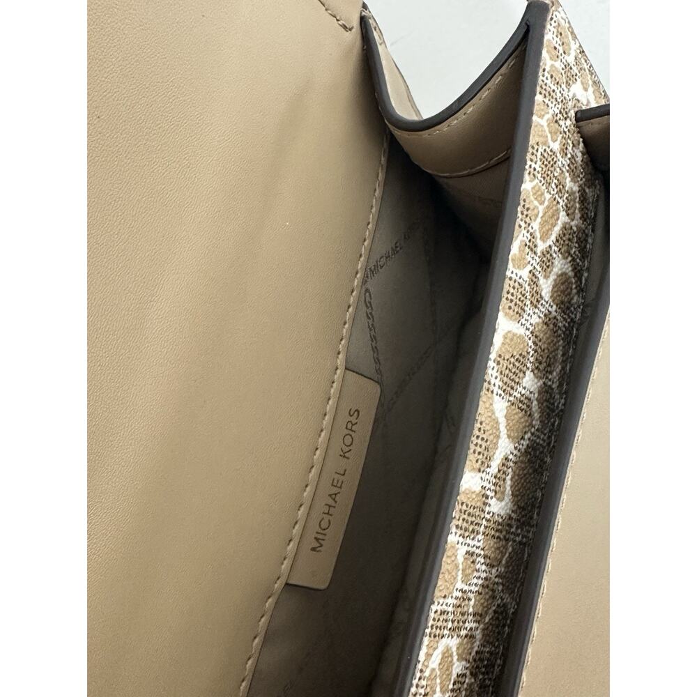 MICHAEL KORS Tan Animal Print Convertible Chain Crossbody Shoulder Camera Bag - Picture 6 of 8